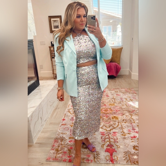 ELOQUII SEQUIN SKIRT HALTER SET NWT! - Picture 2 of 2